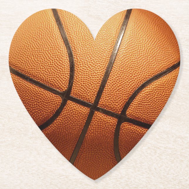 Dessous-de-verre En Papier Orange Basketball, (Devant)