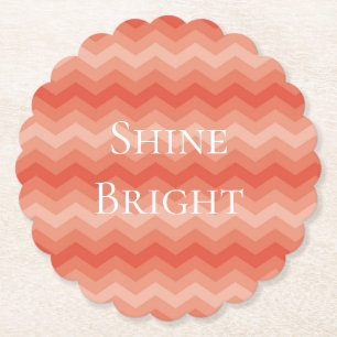 Dessous-de-verre En Papier Orange Peach Chevron