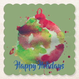 Dessous-de-verre En Papier Ornement globe artistique, peinture, aquarelle