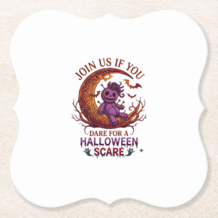 Dessous-de-verre En Papier Osez Halloween Épouvante Violet Poupée Vaudou Croi