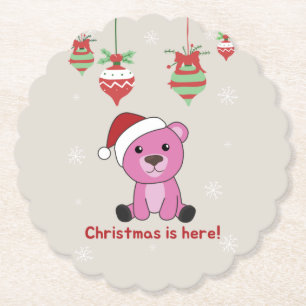 Dessous-de-verre En Papier Ours colorés Joyeux Noël Animaux d'hiver Ours