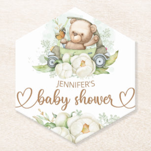 Dessous-de-verre En Papier Ours en peluche Bébé Ours Baby shower Floral