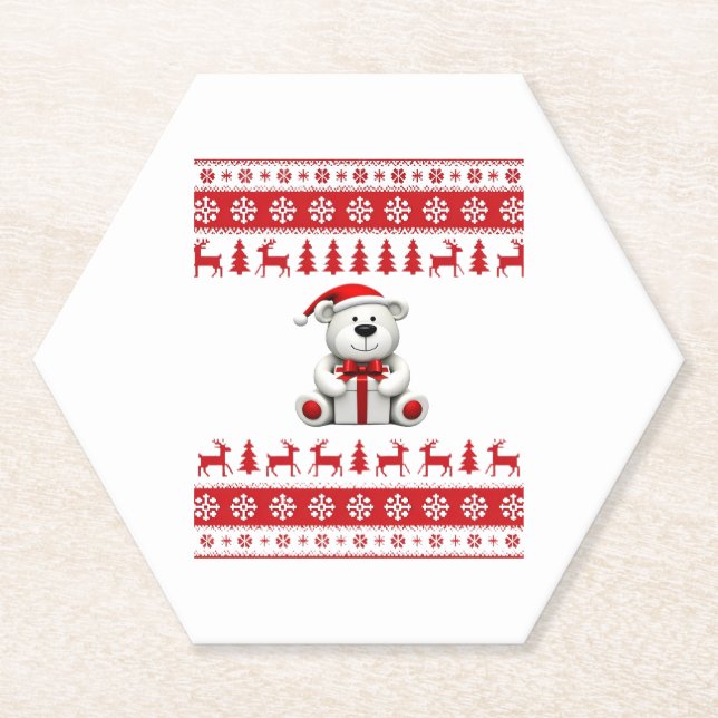 Dessous-de-verre En Papier Ours Noël (1) (Devant)