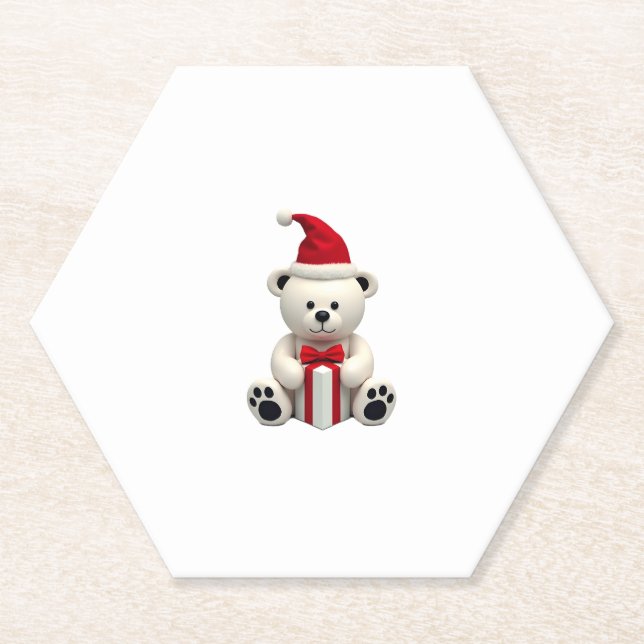 Dessous-de-verre En Papier Ours Noël (2) (Devant)