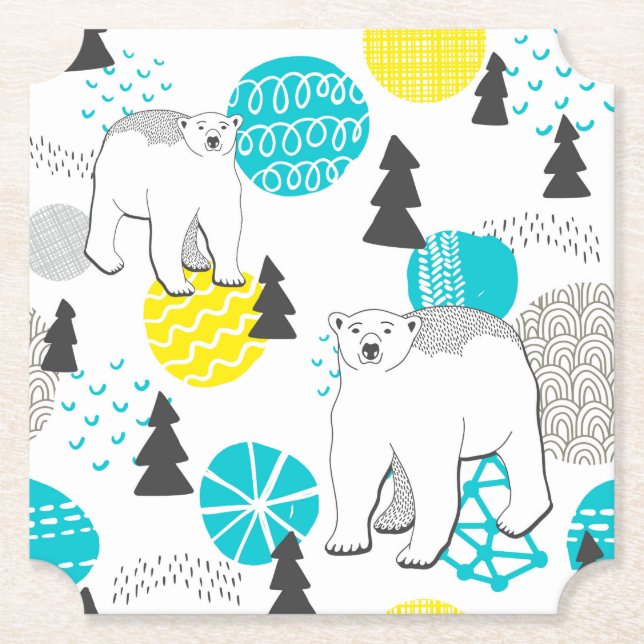 Dessous-de-verre En Papier Ours polaire (Devant)