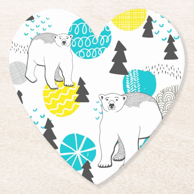 Dessous-de-verre En Papier Ours polaire (Devant)