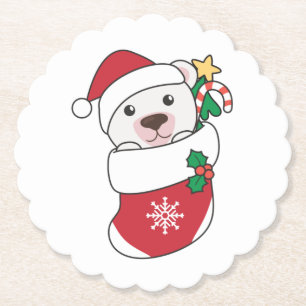 Dessous-de-verre En Papier Ours polaire Noël Neige hiver Animaux Polaires