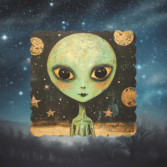 Dessous-de-verre En Papier OVNI Alien  (Créateur téléchargé)