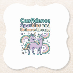 Dessous-de-verre En Papier Paillettes de Confiance de Licorne et Conception d