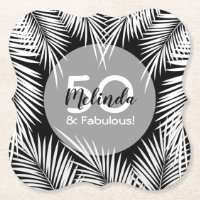 Palmiers sur Black Tropical Anniversaire