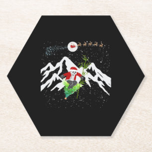 Dessous-de-verre En Papier Panda Bear Ski Arbre de Noël Père Noël Reindeer