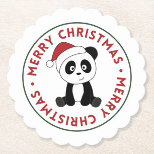 Dessous-de-verre En Papier Panda Noël Neige Hiver Animaux Pandas Papier C