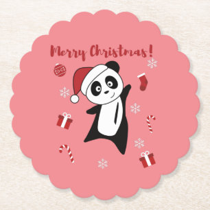 Dessous-de-verre En Papier Panda Noël Neige Hiver Animaux Pandas Papier C