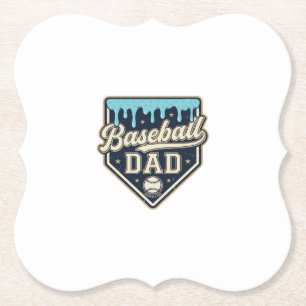 Dessous-de-verre En Papier Papa baseball goutte à goutte plaque de base vinta