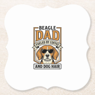 Dessous-de-verre En Papier Papa Beagle alimenté par le café et le maillot de