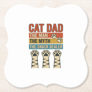 Dessous-de-verre En Papier Papa Chat Le Fournisseur De Snacks Chemise Vintage