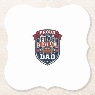 Dessous-de-verre En Papier Papa de football drapeau fier Badge vintage patrio