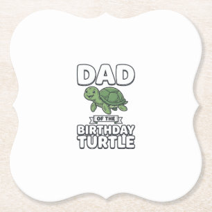 Dessous-de-verre En Papier Papa de la tortue d'anniversaire Création drôle de