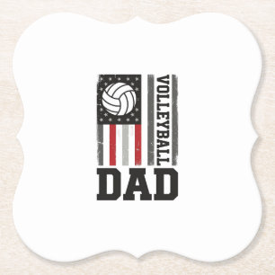 Dessous-de-verre En Papier Papa de volley Drapeau américain Gravure vintage D