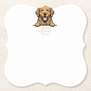 Dessous-de-verre En Papier Papa Golden Retriever Gravure Vintage