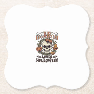 Dessous-de-verre En Papier Papa Gymnastique Aime Halloween Crâne Citrouilles