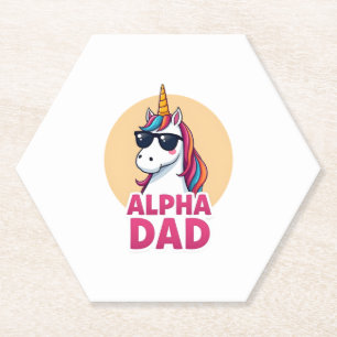 Dessous-de-verre En Papier Papa licorne drôle Laufey hommes Fête des pères No
