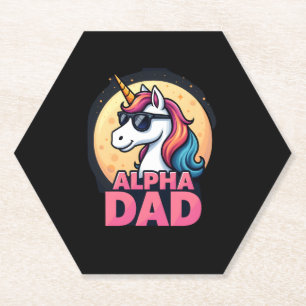 Dessous-de-verre En Papier Papa licorne drôle Laufey hommes Fête des pères No