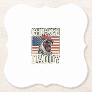 Dessous-de-verre En Papier Papa Poule Coq Vintage Patriotique