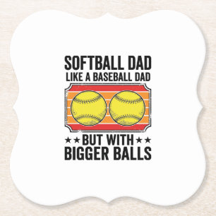 Dessous-de-verre En Papier Papa Softball Boules Plus Grosses Chemise Vintage