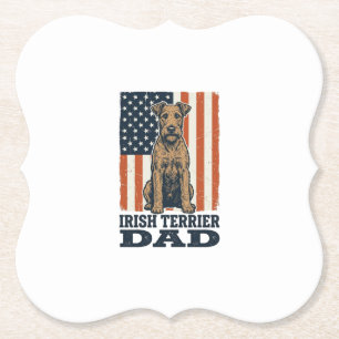 Dessous-de-verre En Papier Papa Terrier Irlandais Patriotique Vintage