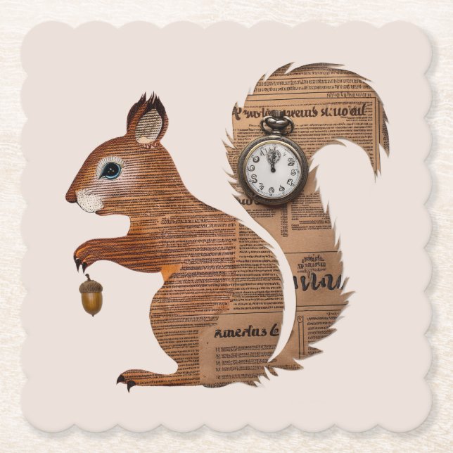 Dessous-de-verre En Papier Paper Squirrel Coaster (Devant)