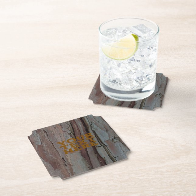 Dessous-de-verre En Papier Papier à l'écorce rustique (En situation)