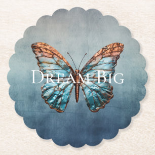 Dessous-de-verre En Papier Papillon de texture gris bleu