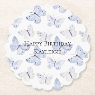 Dessous-de-verre En Papier Papillons de lavande violet Anniversaire
