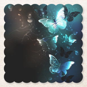 Dessous-de-verre En Papier Papillons de nuit à la menthe
