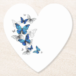 Dessous-de-verre En Papier Papillons volants bleus Morpho
