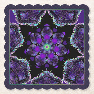 Dessous-de-verre En Papier Parapluie violet & coeurs .7