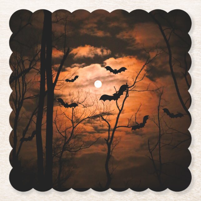 Dessous-de-verre En Papier Parti de Pleine lune Spooktacular (Devant)