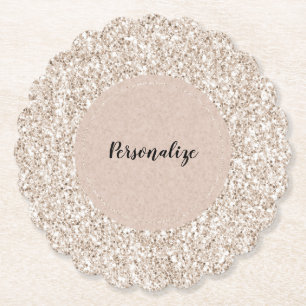 Dessous-de-verre En Papier Parties scintillant Glitz crème brillante étince