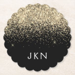 Dessous-de-verre En Papier Parties scintillant Noir Or Nom de fille Initiales<br><div class="desc">Parties scintillant à étincelles d'or et de noir Dessous de verre de papier de nom Monogramme. Cela fait le cadeau parfait de remise de diplômes,  anniversaire,  mariage,  douche nuptiale,  anniversaire,  baby shower ou bachelorette pour quelqu'un qui aime le luxe glam et les styles chic.</div>