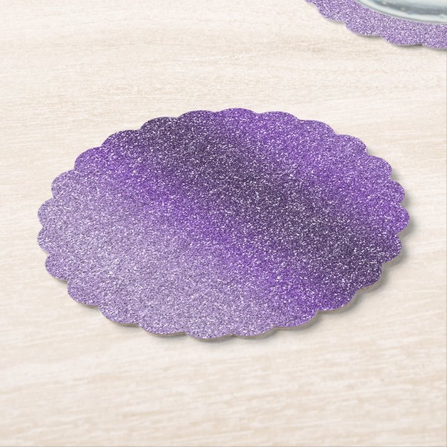 Dessous-de-verre En Papier Parties scintillant Ombre Parkle violet (Incliné)