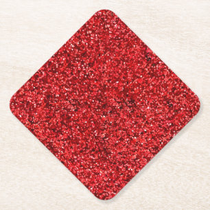 Dessous-de-verre En Papier Parties scintillant rouge