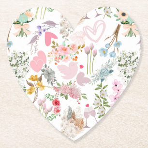 Dessous-de-verre En Papier Pastel Mariage ornements motif 02