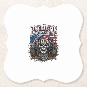 Dessous-de-verre En Papier Patriotique 1776 Hors Route Crâne Monster Truck Lo