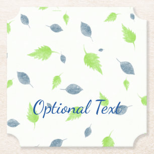 Dessous-de-verre En Papier Pattern Blue & Green Leaves