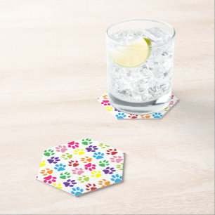 Dessous-de-verre En Papier Paws Colorés, Paws Chiens, Paws Chat