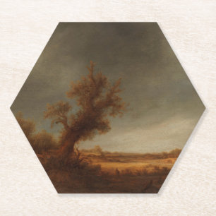 Dessous-de-verre En Papier Paysage avec un vieux chêne, Adriaen van Ostade, C