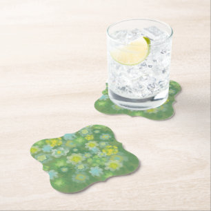 Dessous-de-verre En Papier Peinture Abstraite d'aquarelle salée florale