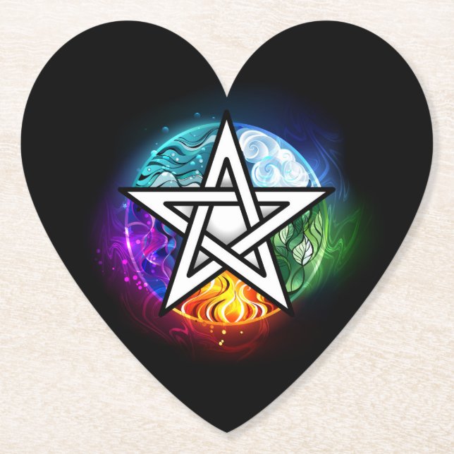 Dessous-de-verre En Papier pentagramme du Wiccan (Devant)