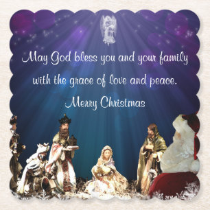 Dessous-de-verre En Papier Père Noël à la Nativité